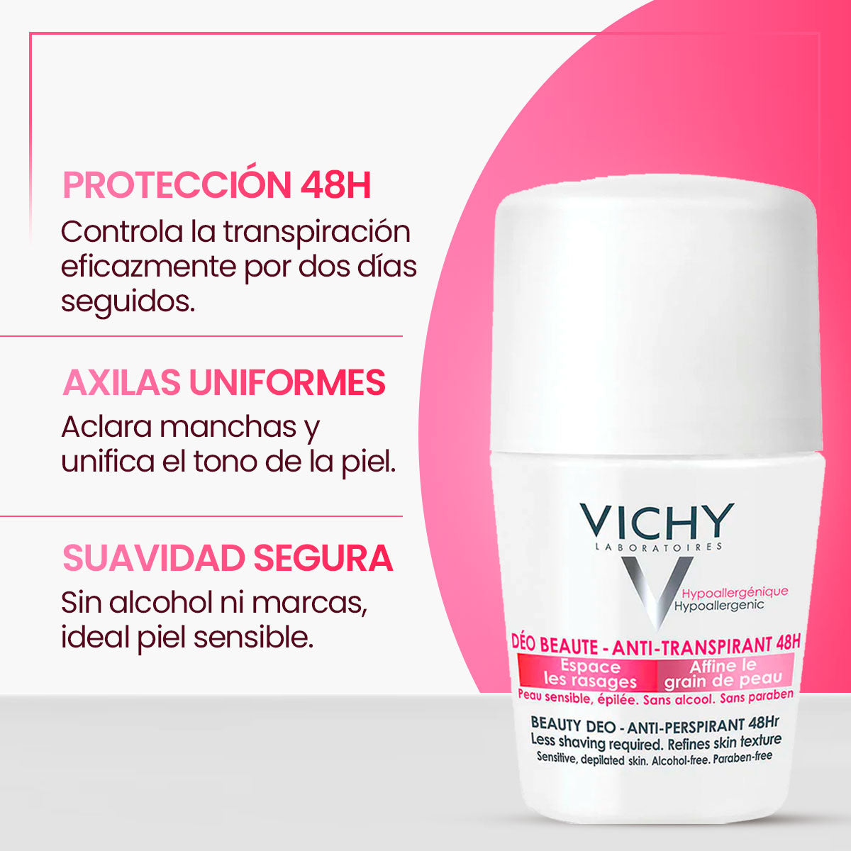 VICHY ANTITRANSPIRANTE ACLARANTE 48HR 50 ML