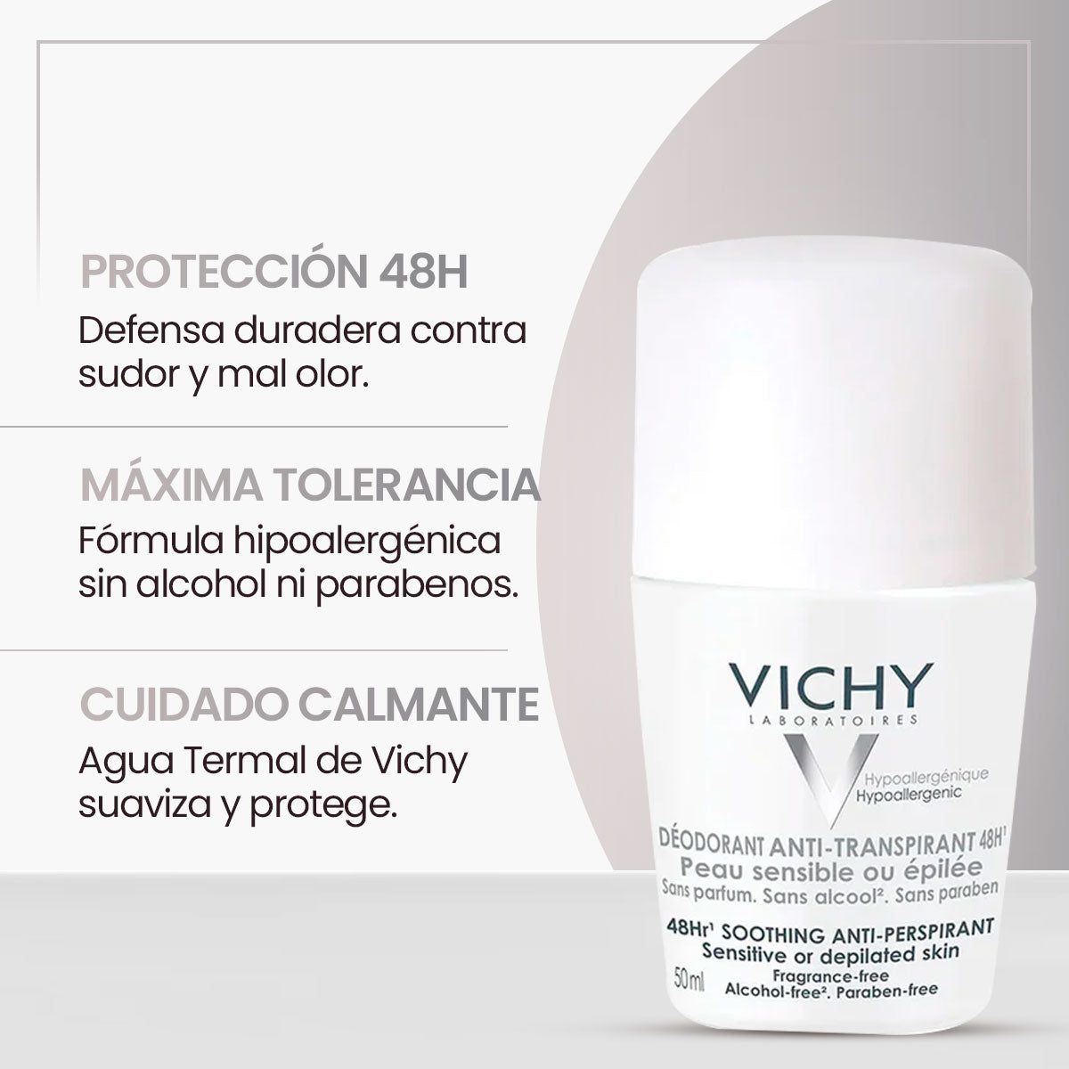 VICHY ANTITRANSPIRANTE PIEL SENSIBLE O DEPILADA 50 ML
