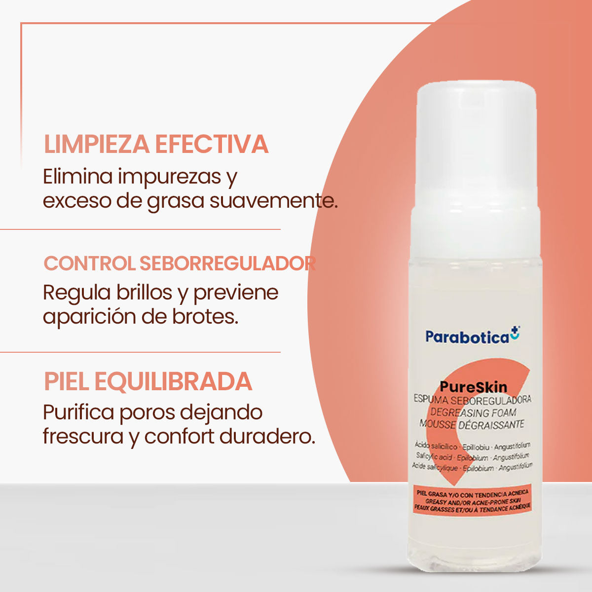 PARABOTICA PURESKIN ESPUMA SEBOREGULADORA 150 ML