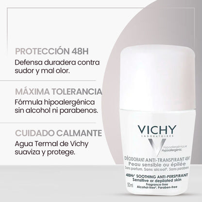 VICHY ANTITRANSPIRANTE PIEL SENSIBLE O DEPILADA 50 ML